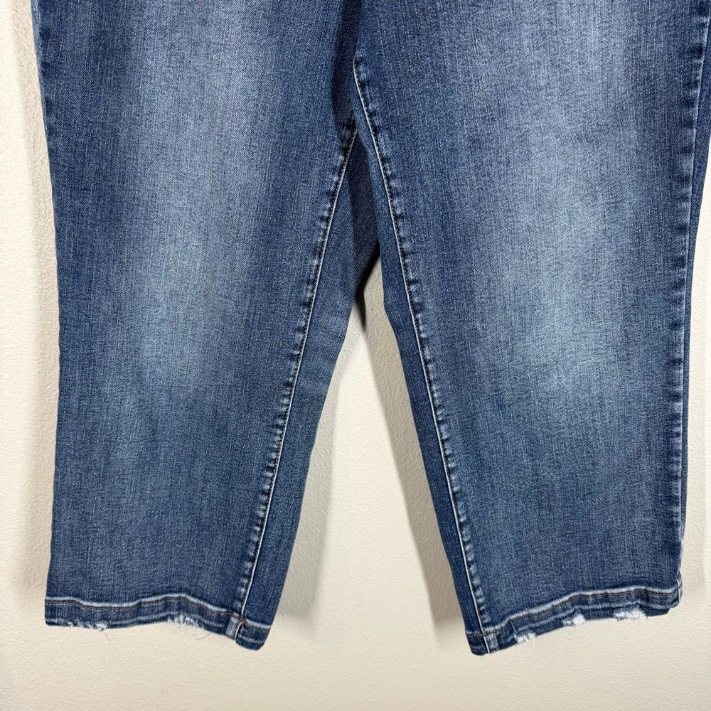 Judy Blue Cropped Wide Leg Jeans Stretch Denim Distressed Women Size 14 JB88592 - Picture 3 of 9